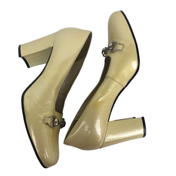 Précis heels yellow leather size 8.5B 10-35 - Picture 6 of 11